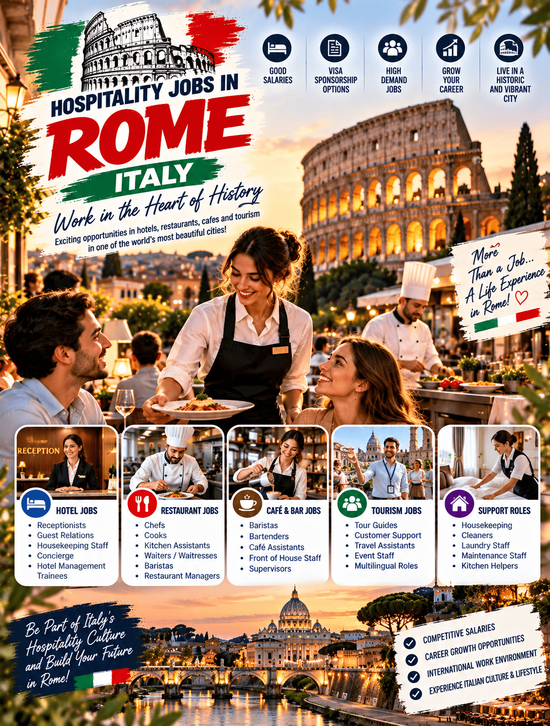 Hospitality Jobs in Rome: Complete Guide to Hotel, Restaurant and Tourism Jobs