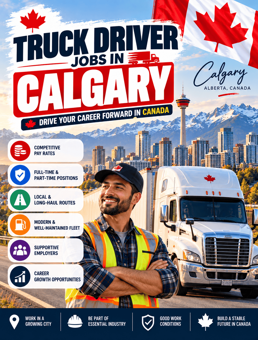 Truck Driver Jobs in Calgary 2026: Pay, Class 1 Licence, Training, Visas and How to Get Hired