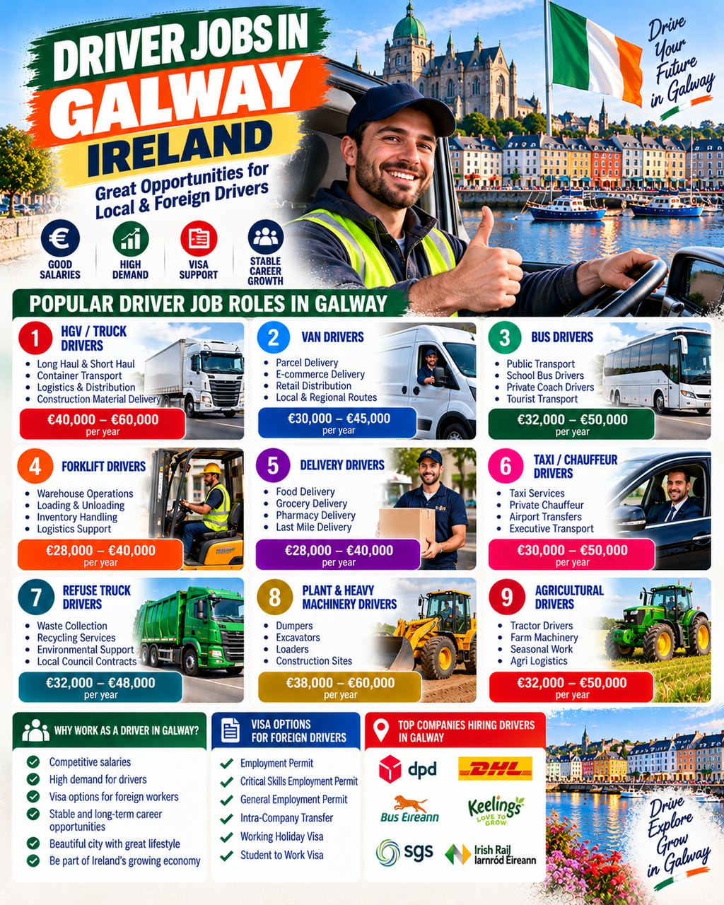 Driver Jobs in Galway: Opportunities, Requirements, Salaries and How to Apply in 2026