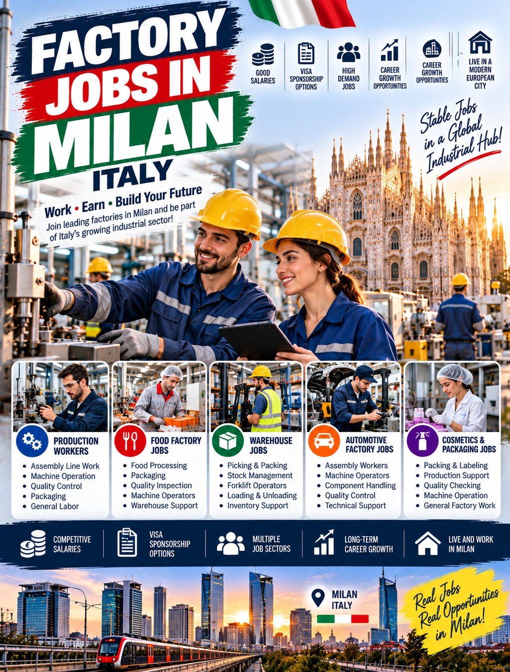 Factory Jobs in Milan: Complete Guide to Manufacturing Jobs in Milan, Italy
